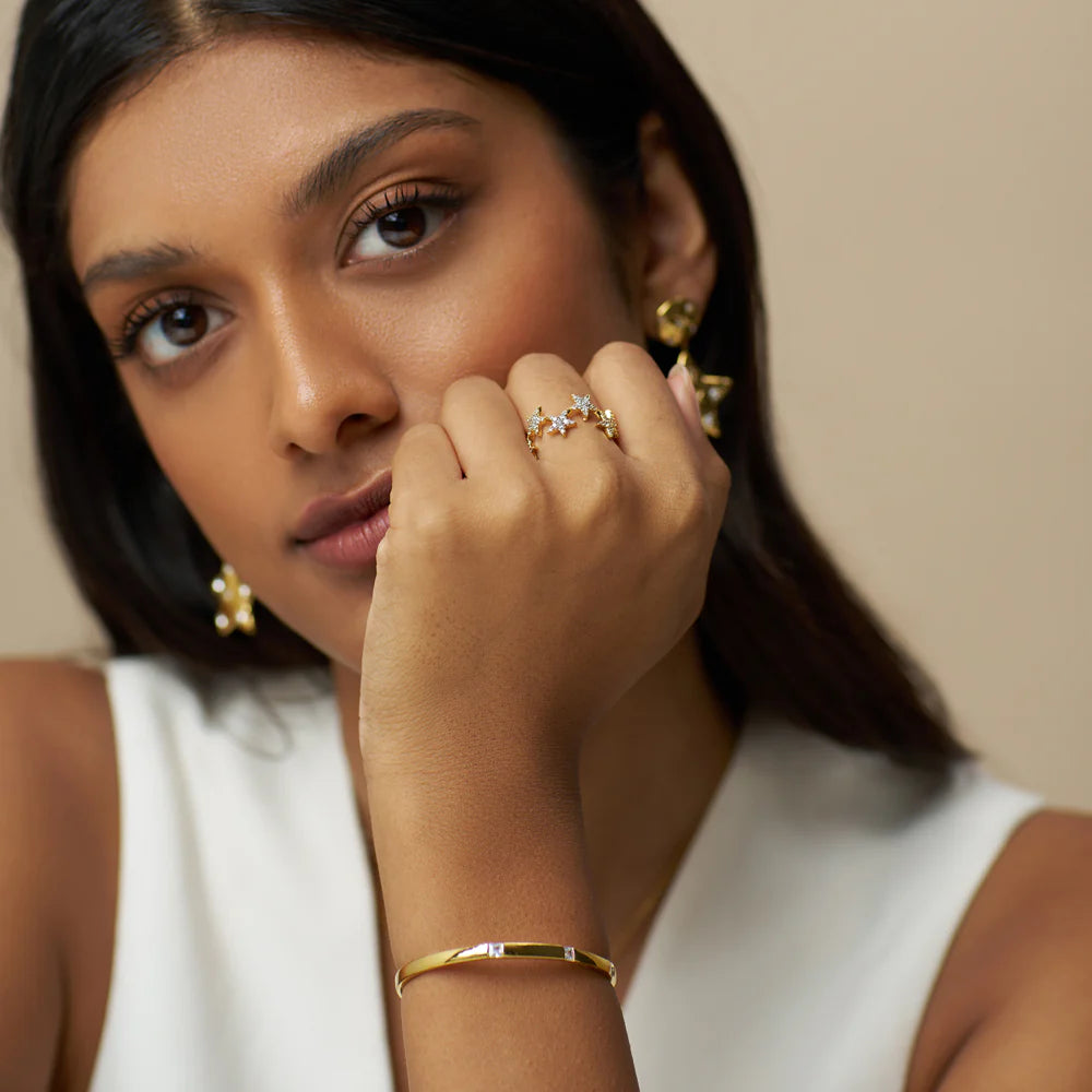 Orelia Fine Crystal Set Open Bangle