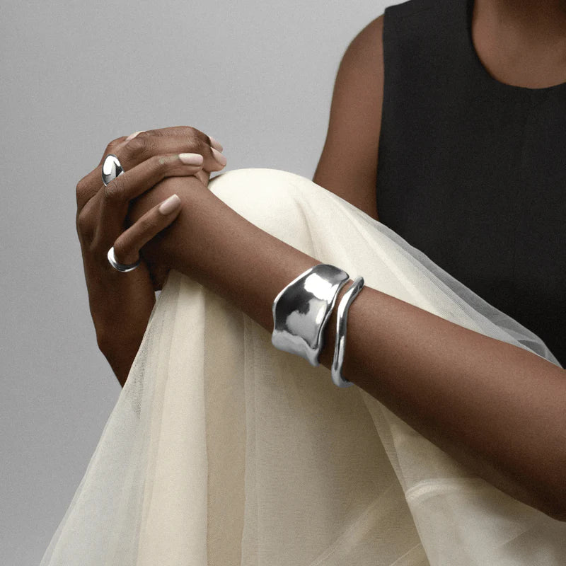 Orelia Silver Statement Organic Molten Metal Cuff