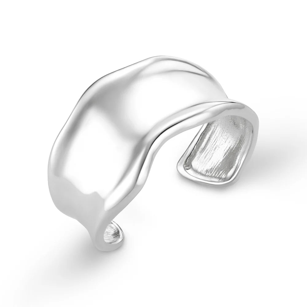 Orelia Silver Statement Organic Molten Metal Cuff