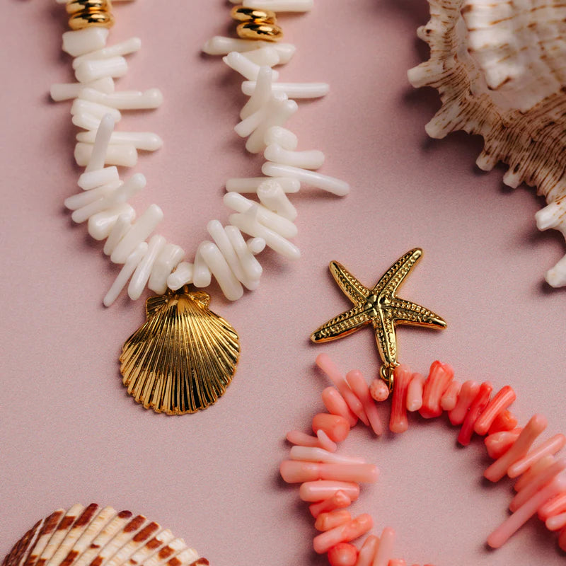 Orelia Statement Cream Chip & Shell Necklace