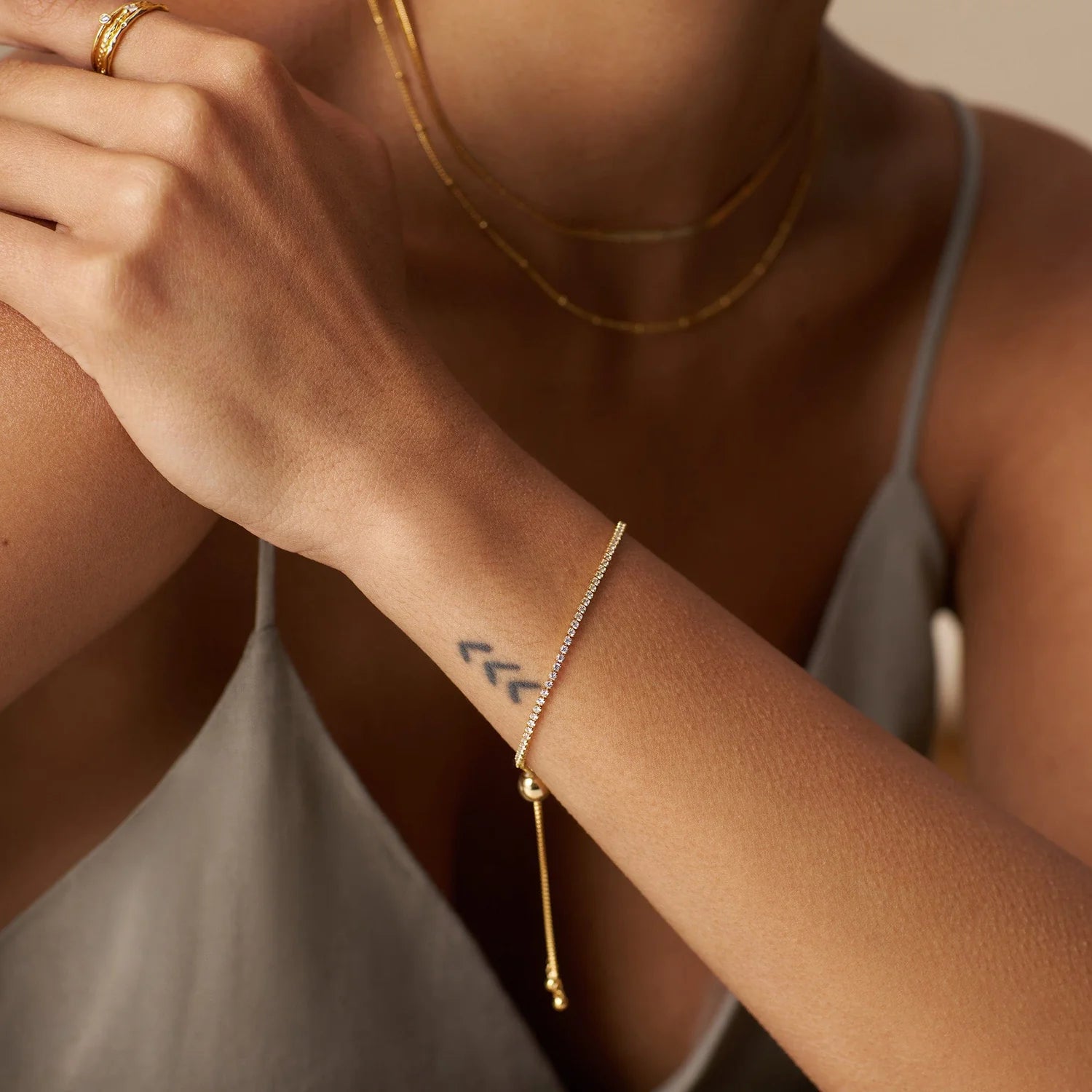 Orelia Fine Crystal Tennis Slider Bracelet