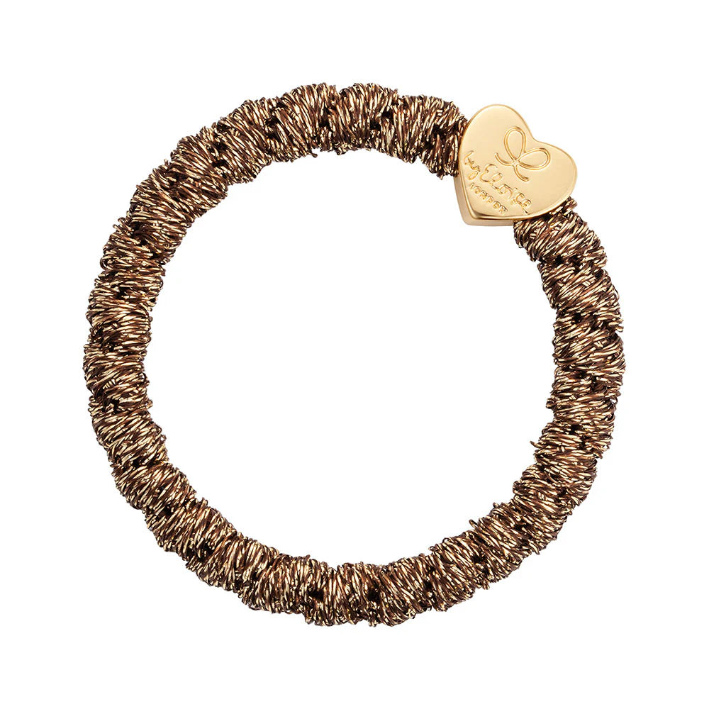 By Eloise Woven Gold Heart Bronze Hair Band