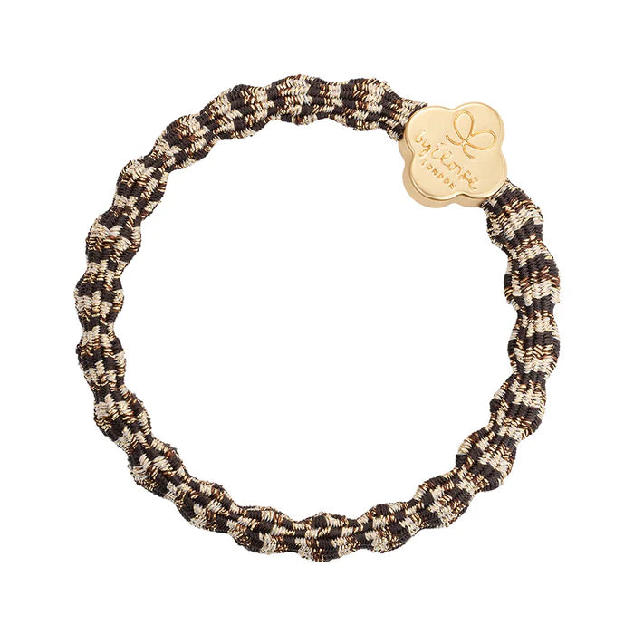By Eloise Metallic Gold Quatrefoil Cocoa Dust Hair Band