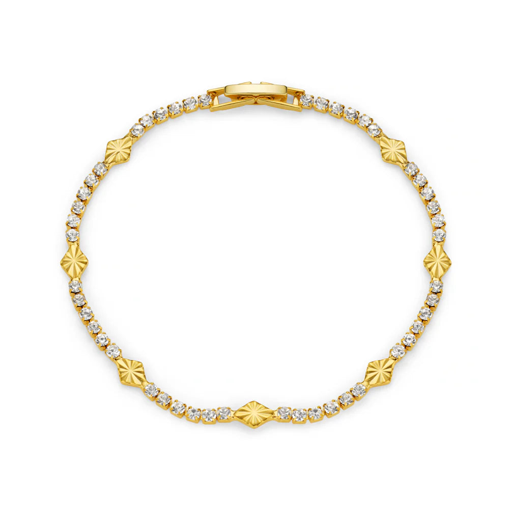 Orelia Cupchain & Etched Detail Tennis Bracelet