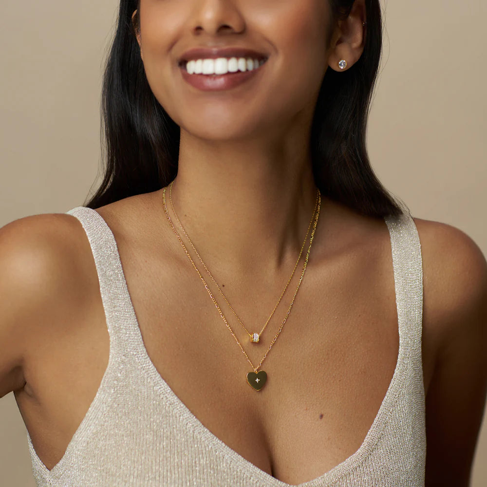 Orelia Crystal Heart Locket Necklace