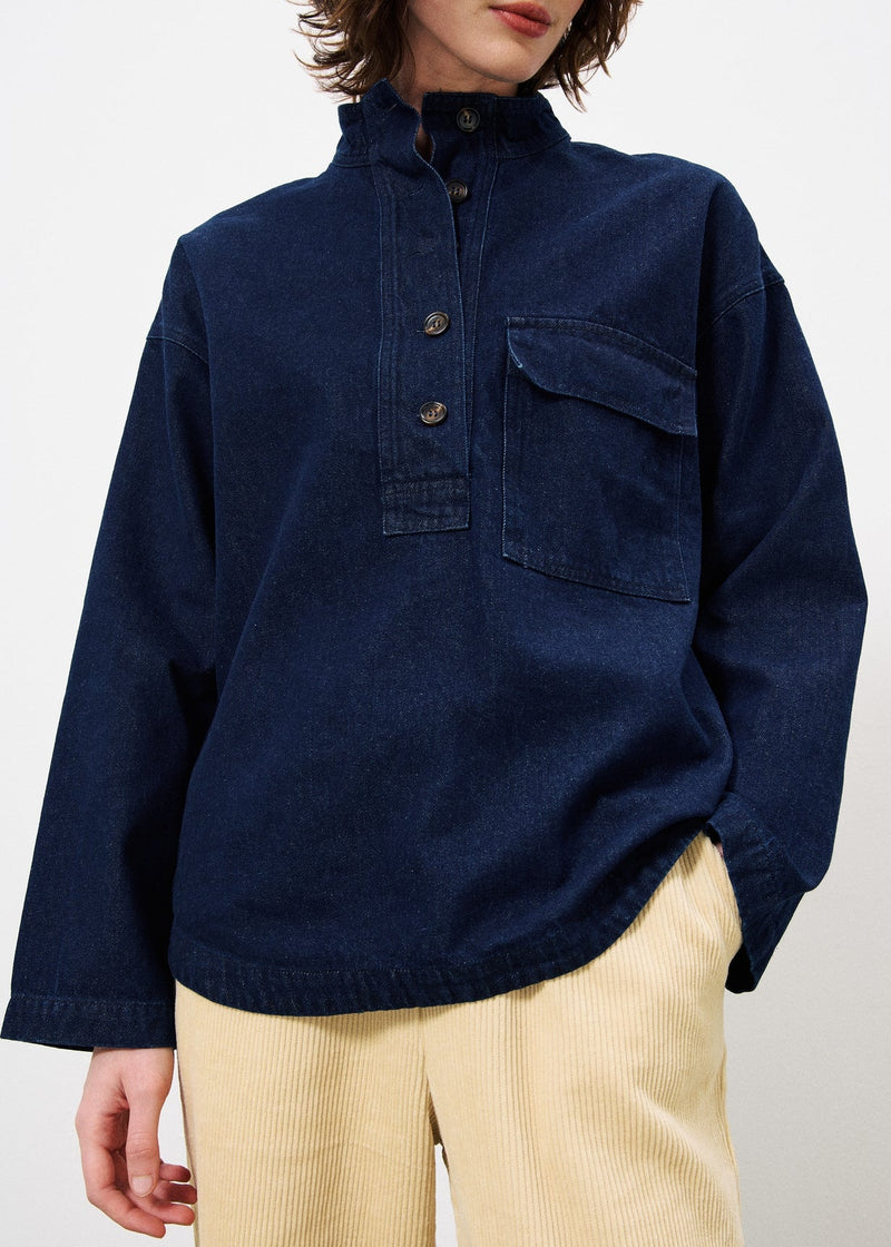 Frnch Solaine Blue Denim Shirt