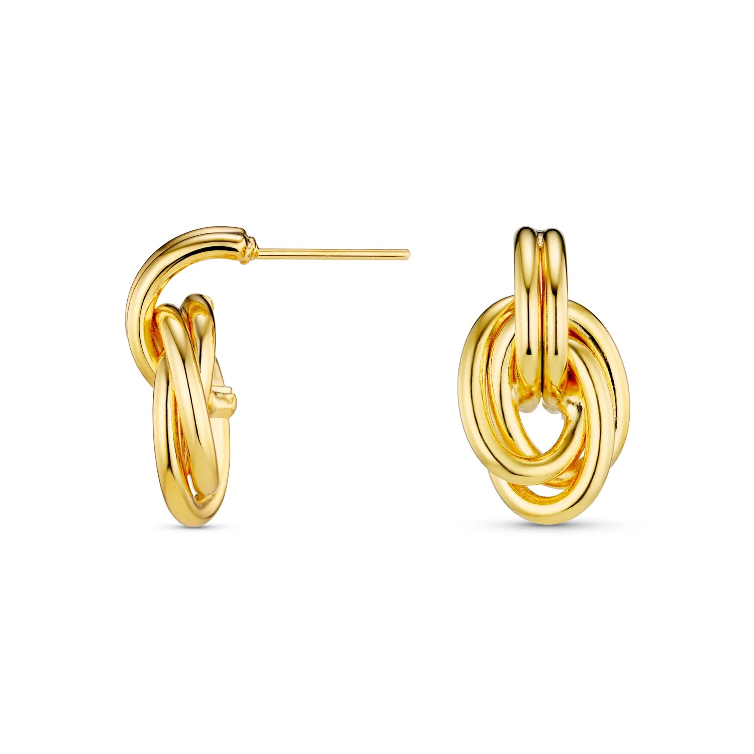 Orelia Interlocking Oval Gold Drop Earrings