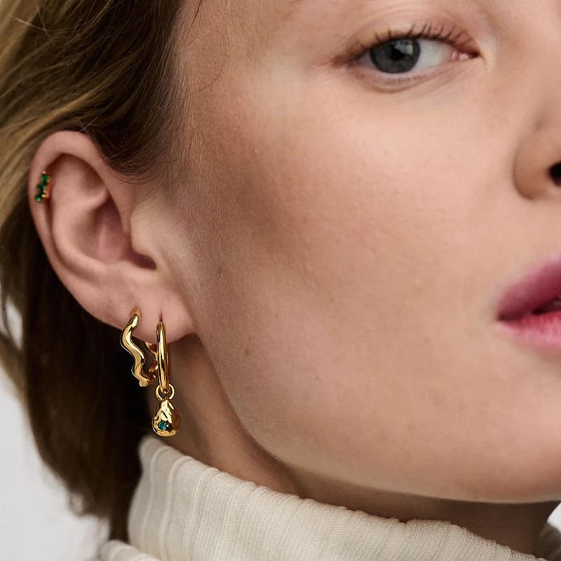 Orelia Organic Wave Oval Hoops