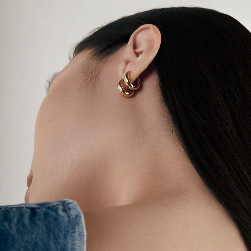 Orelia Large Tapered Hoop Earrings