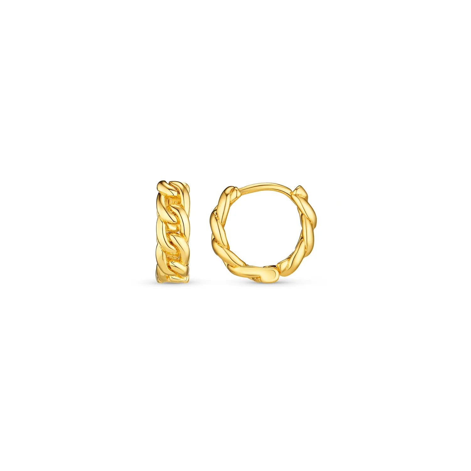 Orelia Chain Huggie Hoops Midsize