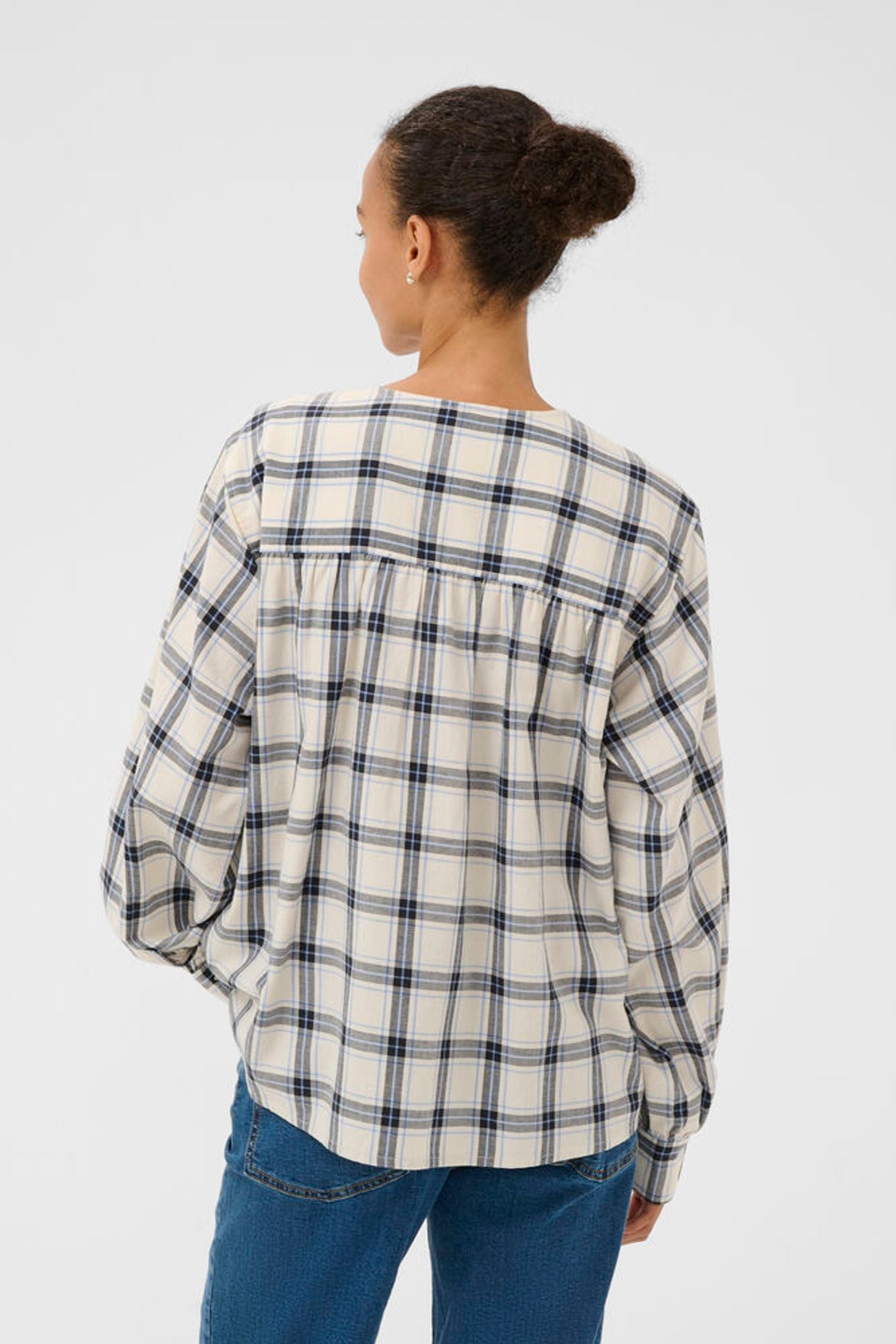 Part Two Yaninas Navy Check Shirt