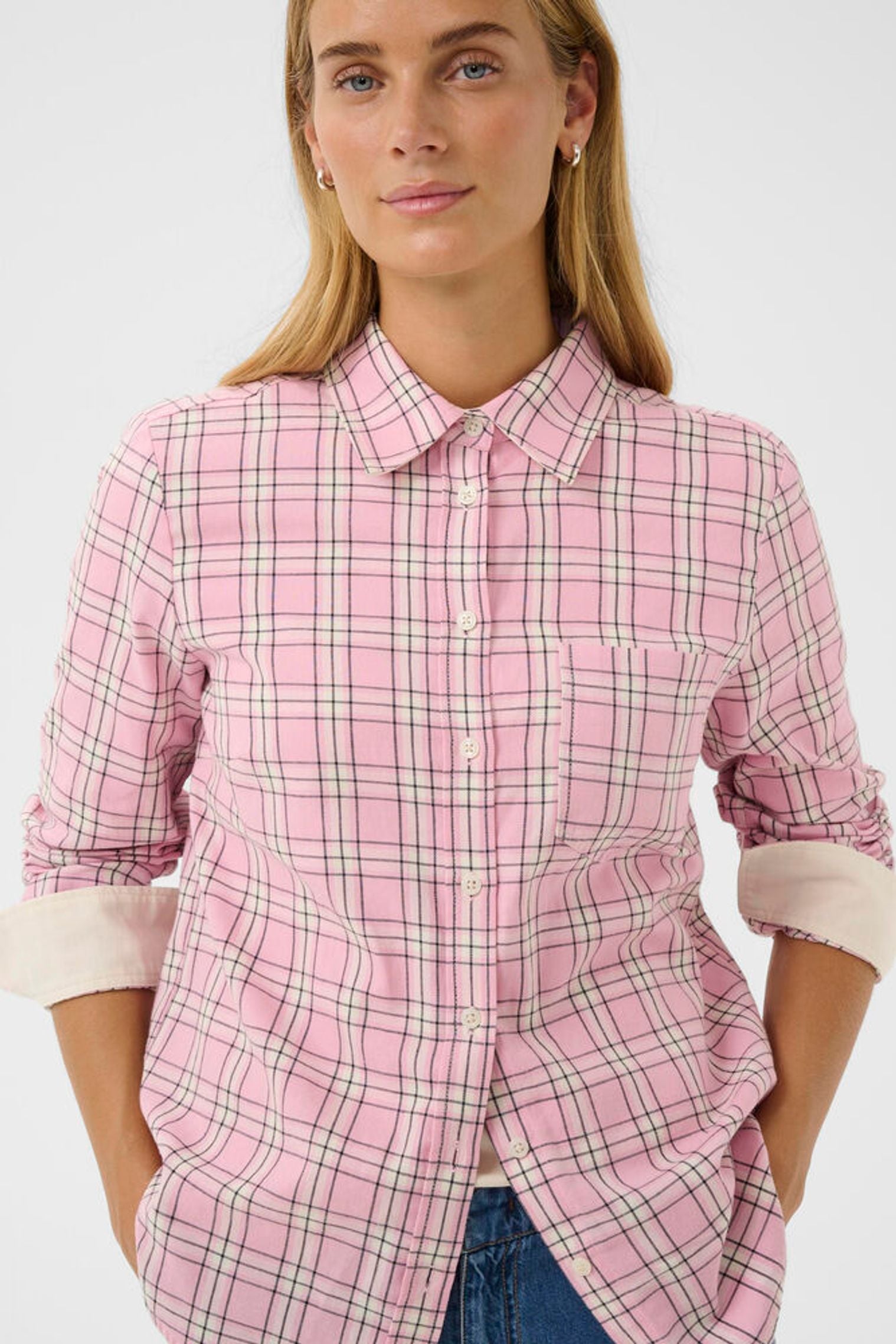 Part Two Yana Pink Check Shirt