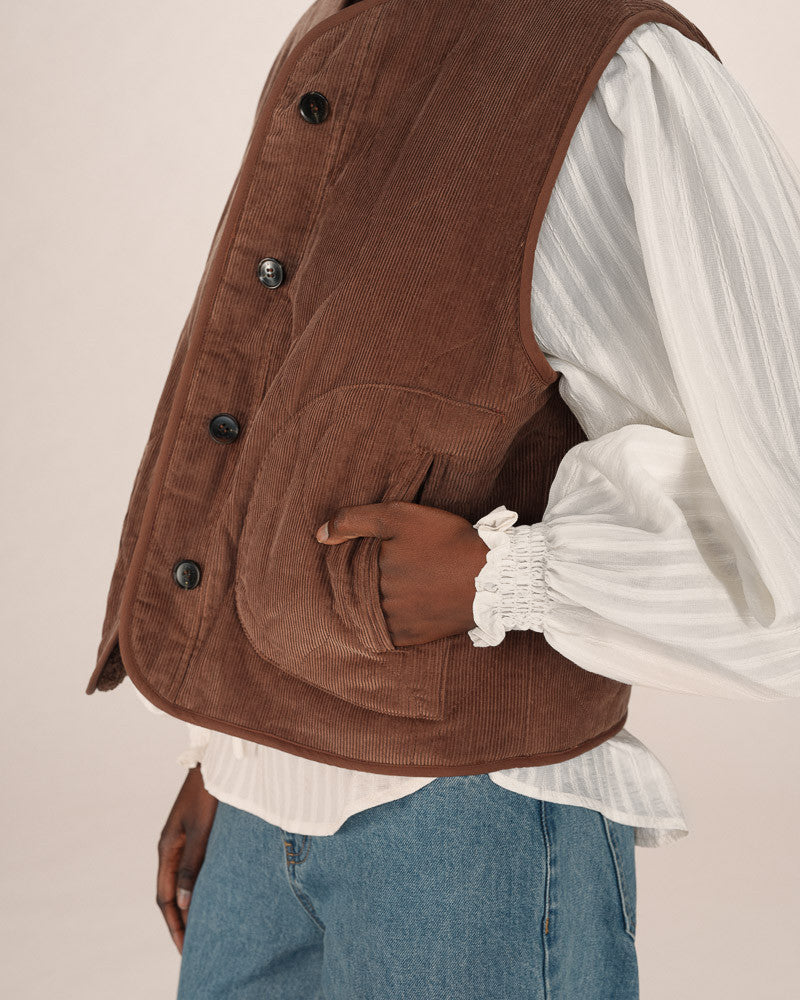 Grace & Mila Seth Chocolate Brown Gilet
