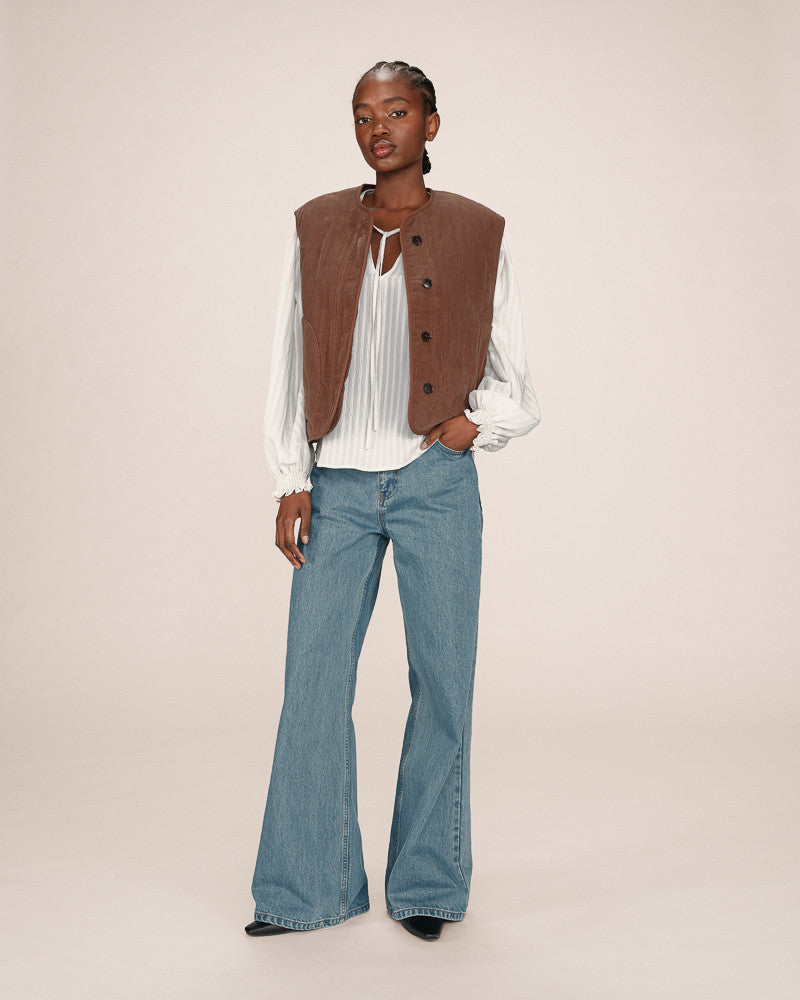 Grace & Mila Seth Chocolate Brown Gilet
