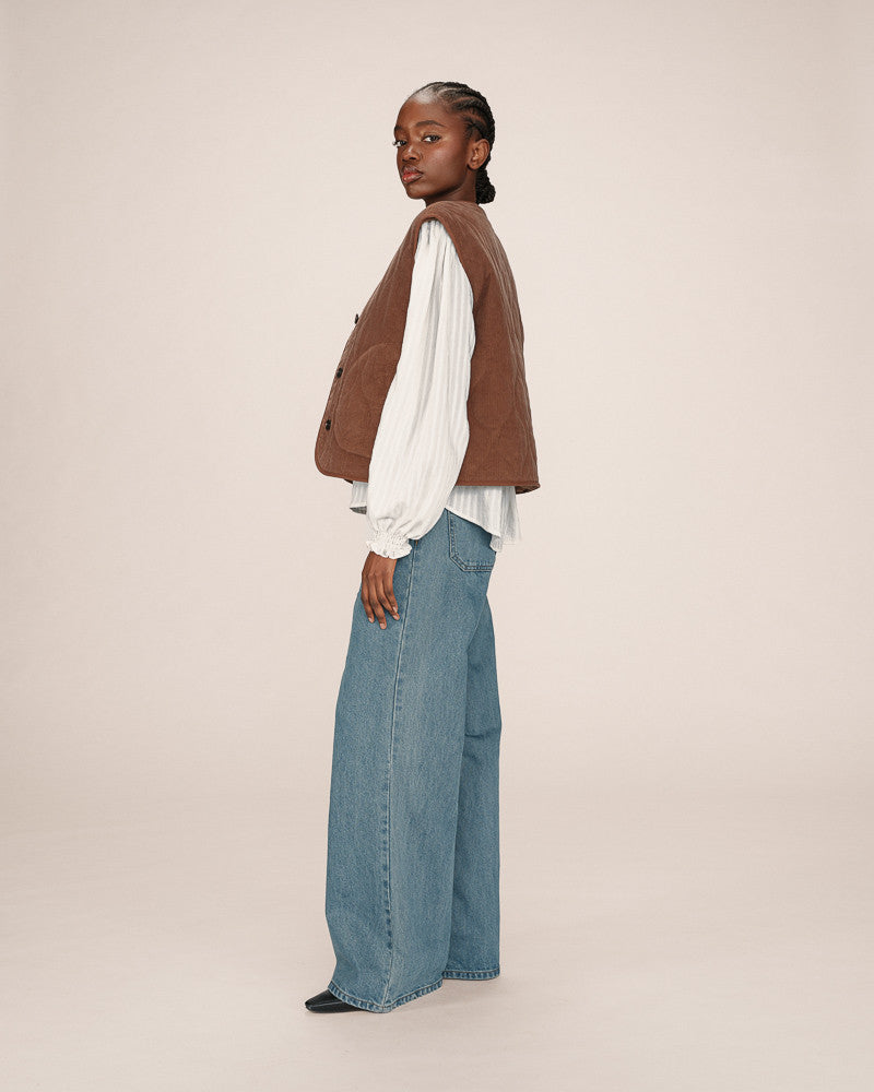 Grace & Mila Seth Chocolate Brown Gilet