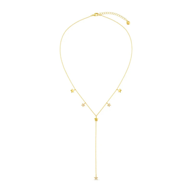 Orelia Crystal Multi Star Lariat Necklace