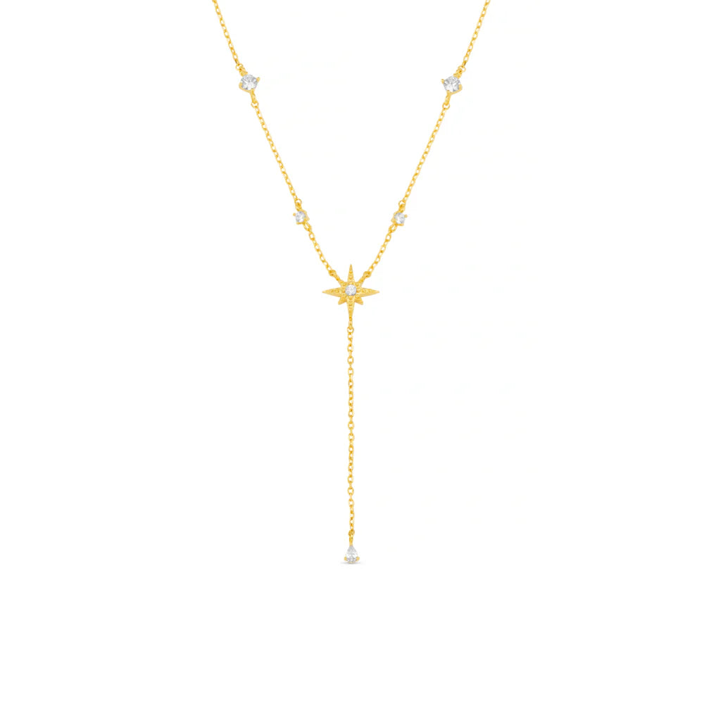 Orelia Crystal & Starbust Fine Lariat Necklace 
