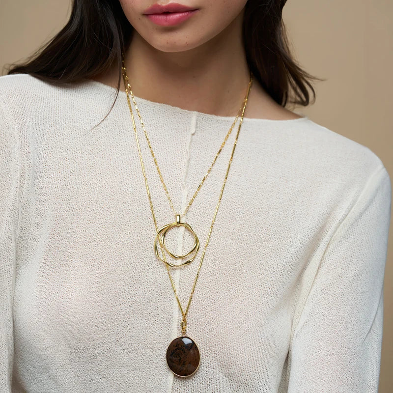 Orelia Ribbon Interlocking Necklace