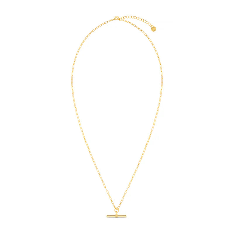 Orelia Gold Chunky T-Bar Mid Length Necklace