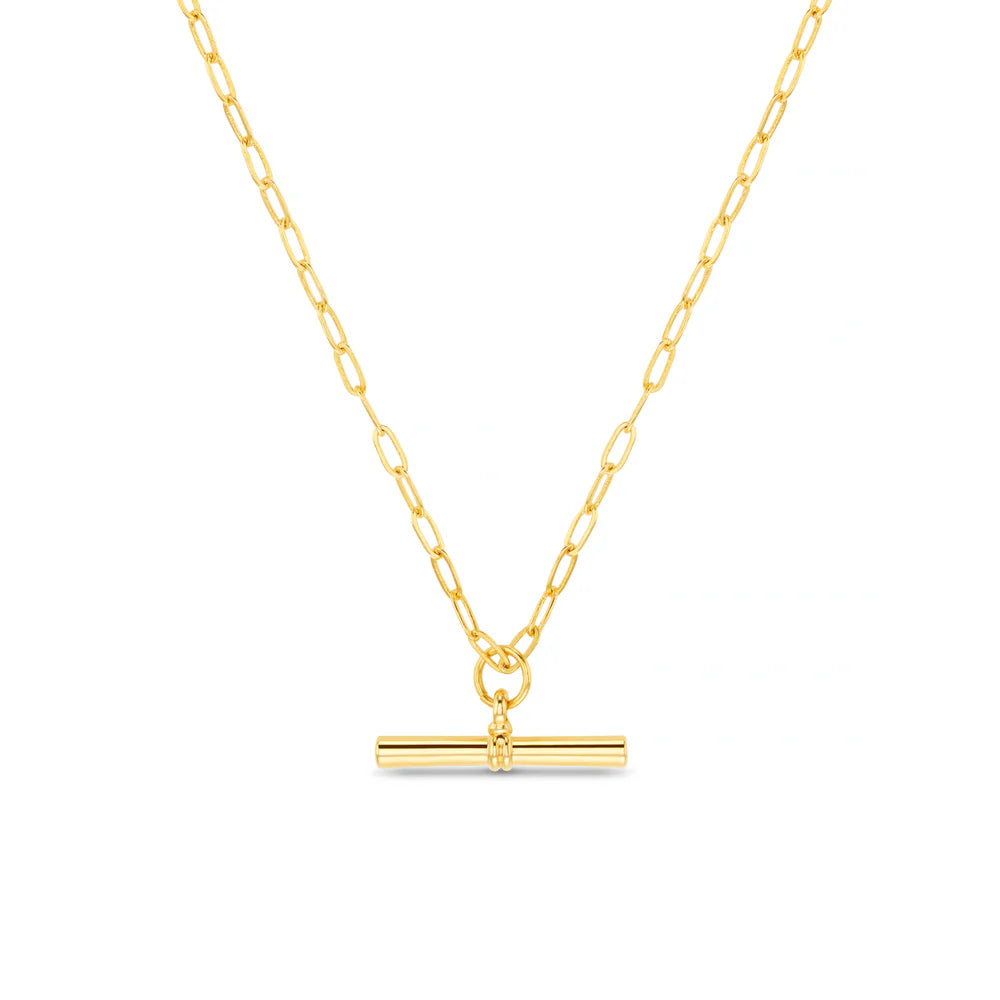 Orelia Gold Chunky T-Bar Mid Length Necklace