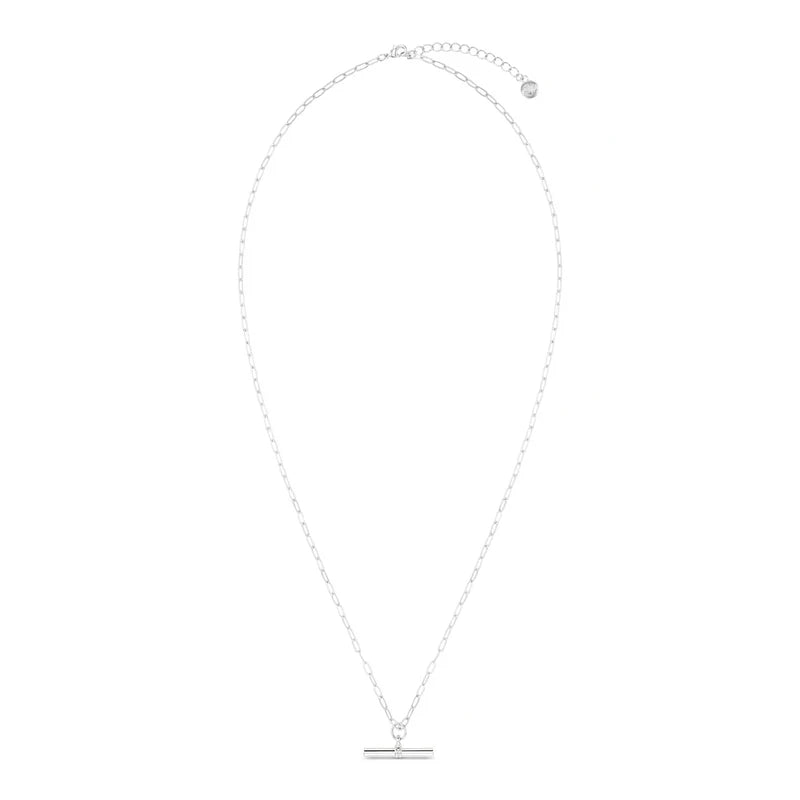 Orelia Silver Chunky T-Bar Mid Length Necklace