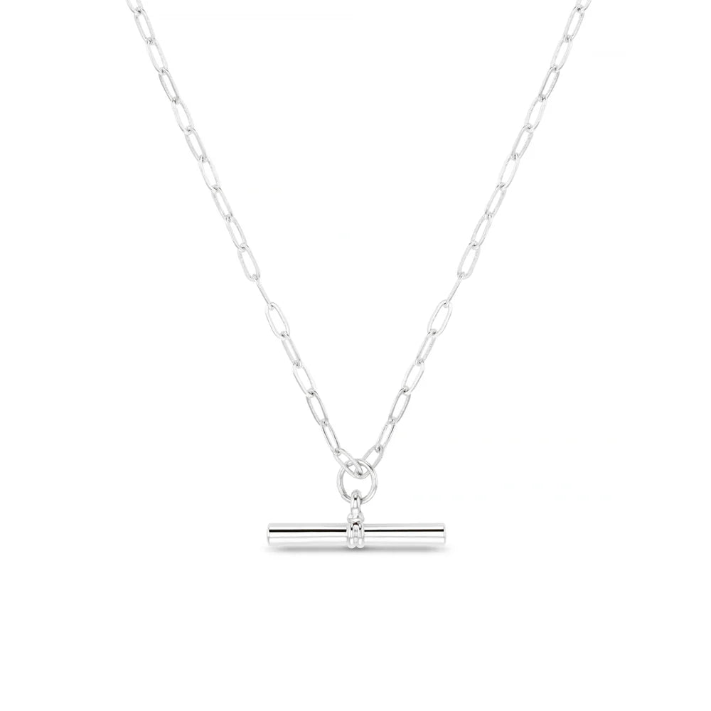 Orelia Silver Chunky T-Bar Mid Length Necklace