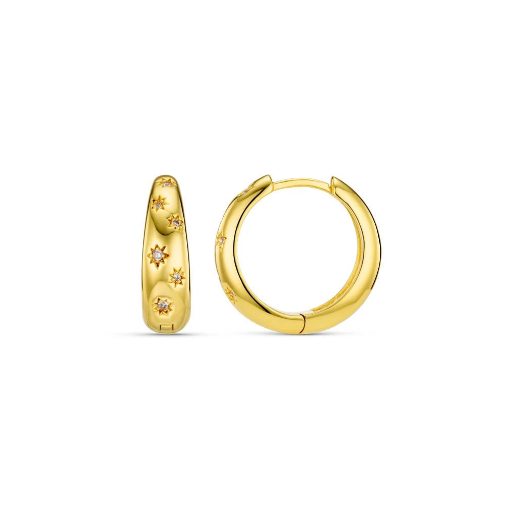 Orelia Starburst Hoop Earrings