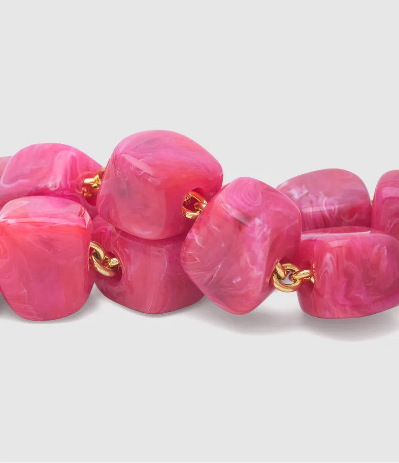 Vanessa Baroni Mini Organic Shaped Bracelet Raspberry Marble