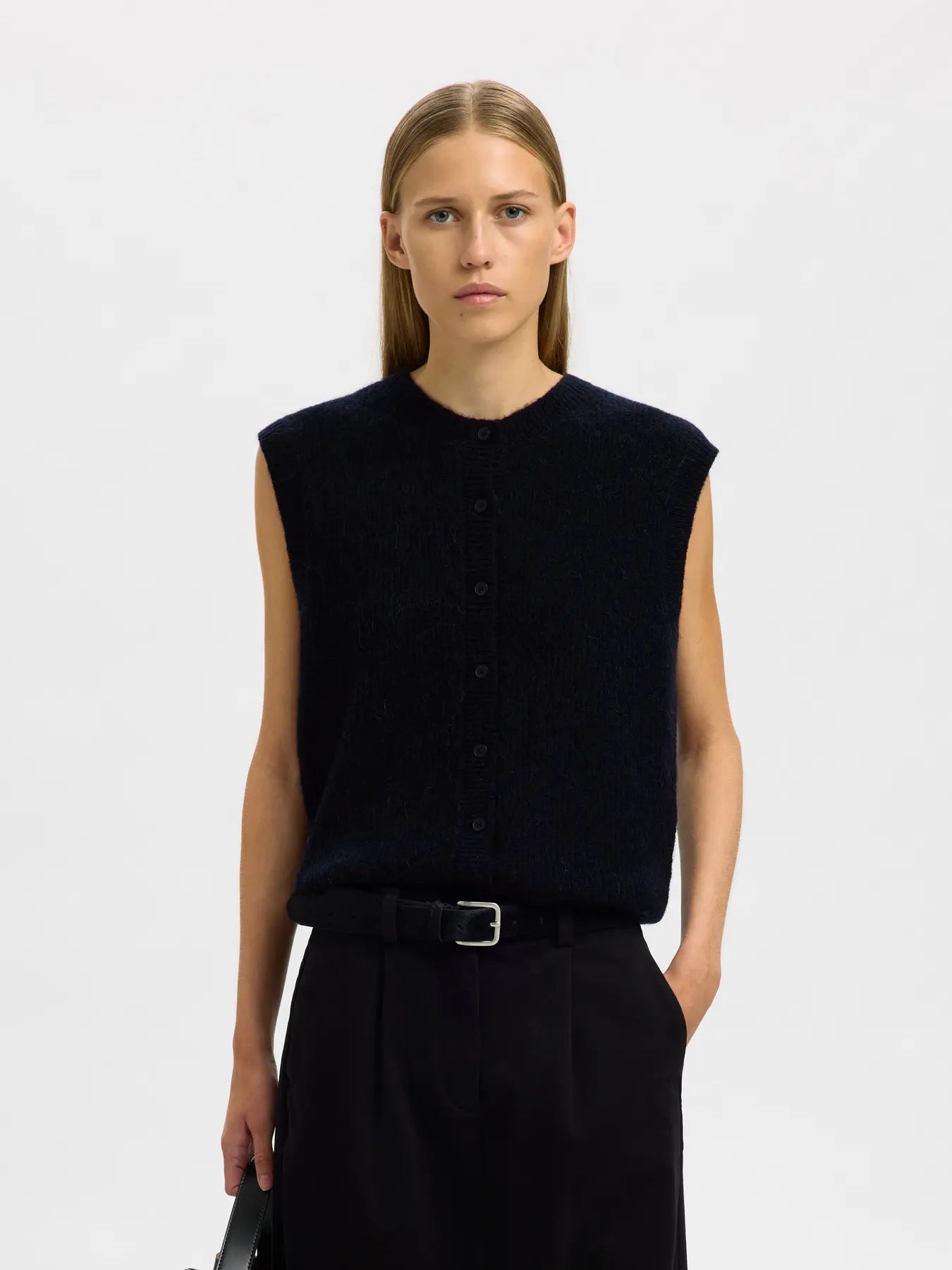 Selected Femme Lulu Dark Sapphire Button Vest