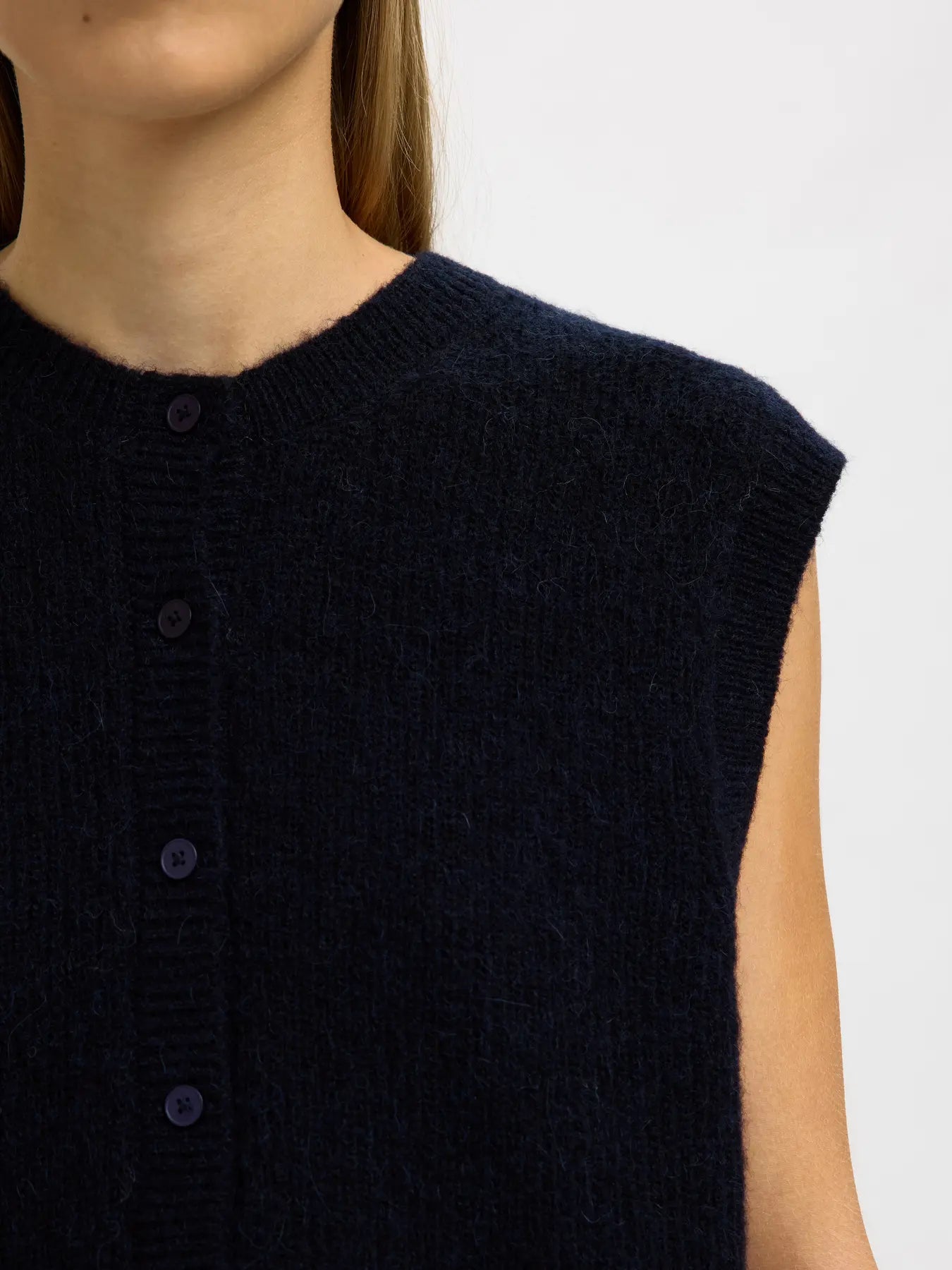 Selected Femme Lulu Dark Sapphire Button Vest
