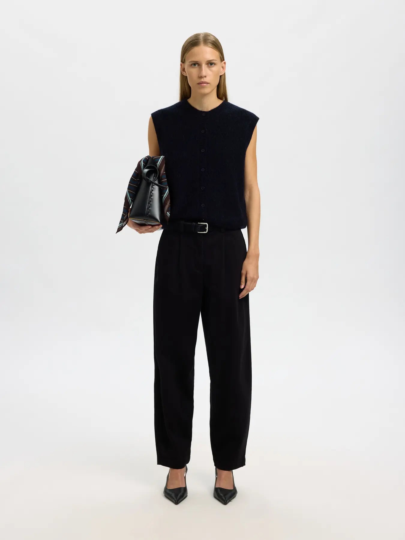 Selected Femme Lulu Dark Sapphire Button Vest