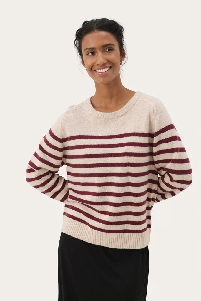 Part Two Niaka Tawny Port Stripe Pullover 