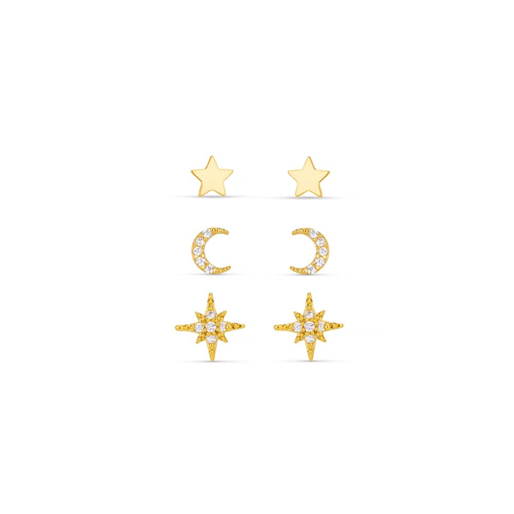 Orelia Celestial Pave Stud Earring Pack