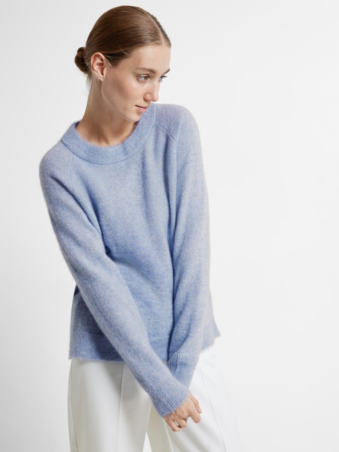 Selected Femme Lulu Cashmere Blue Crew Neck Sweater
