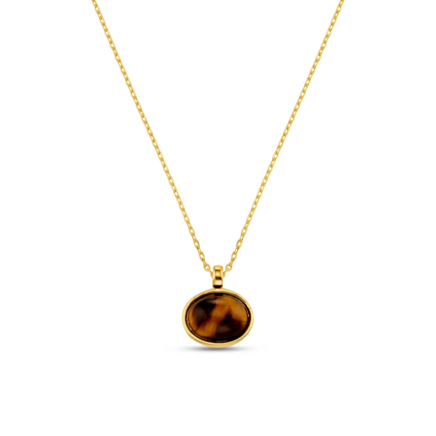 Orelia Semi-Precious Tiger's Eye Pendant Necklace