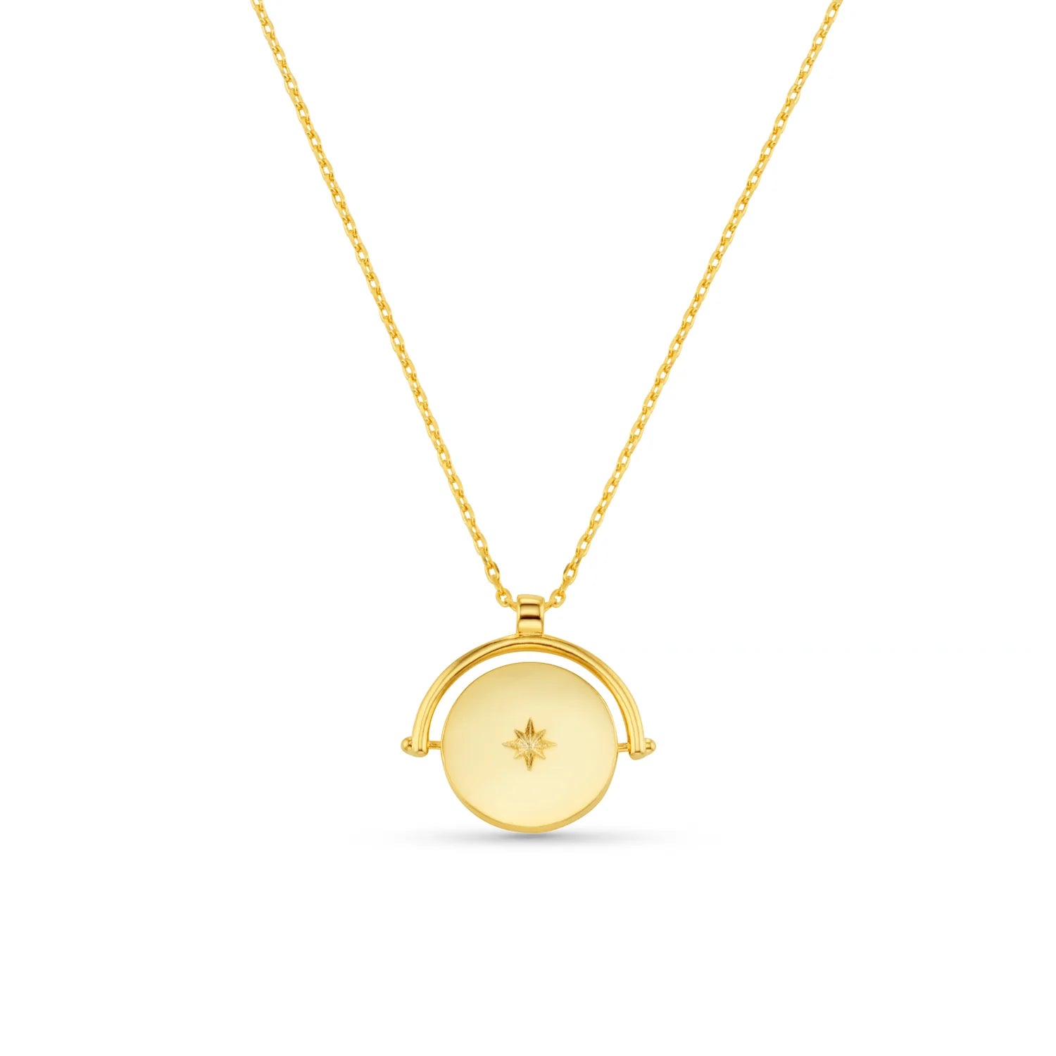 Orelia Gold Starbust Coin Spinner Necklace