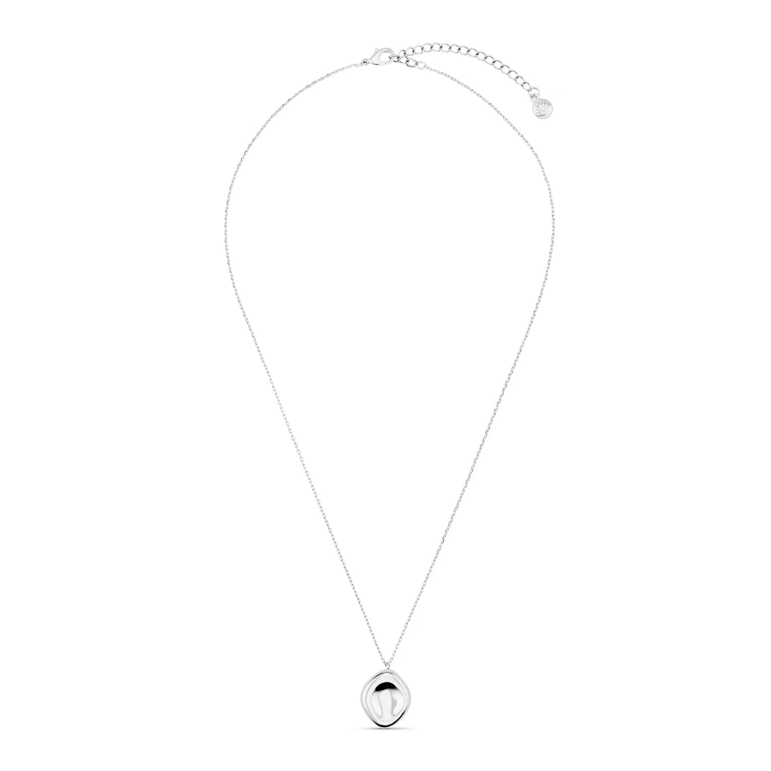 Orelia Organic Oval Charm Silver Necklace