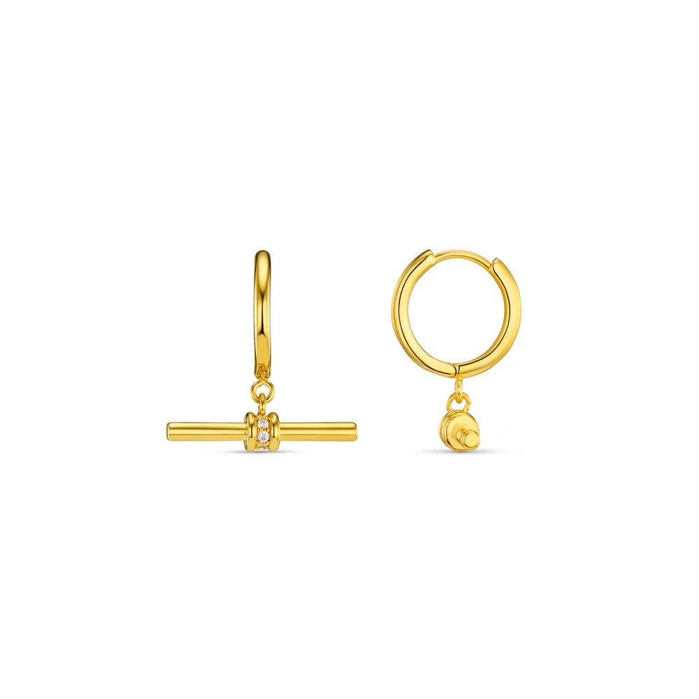 Orelia Crystal Detail T-Bar Hoop Earrings