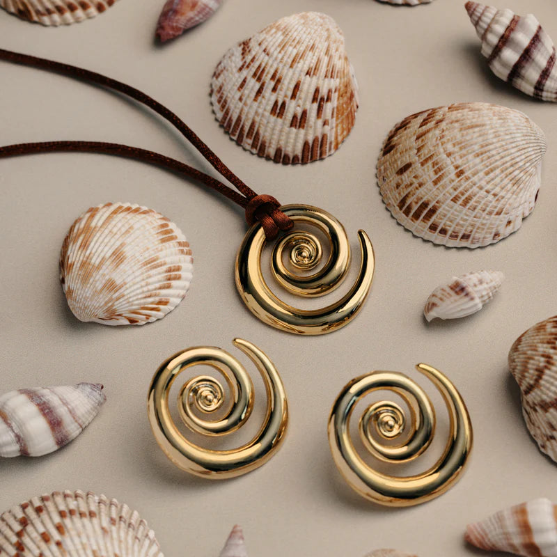 Orelia Statement Spiral Stud Earrings