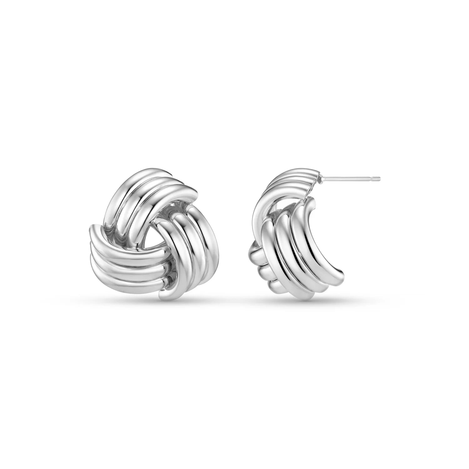 Orelia Interlocking Silver Statement Stud Earrings