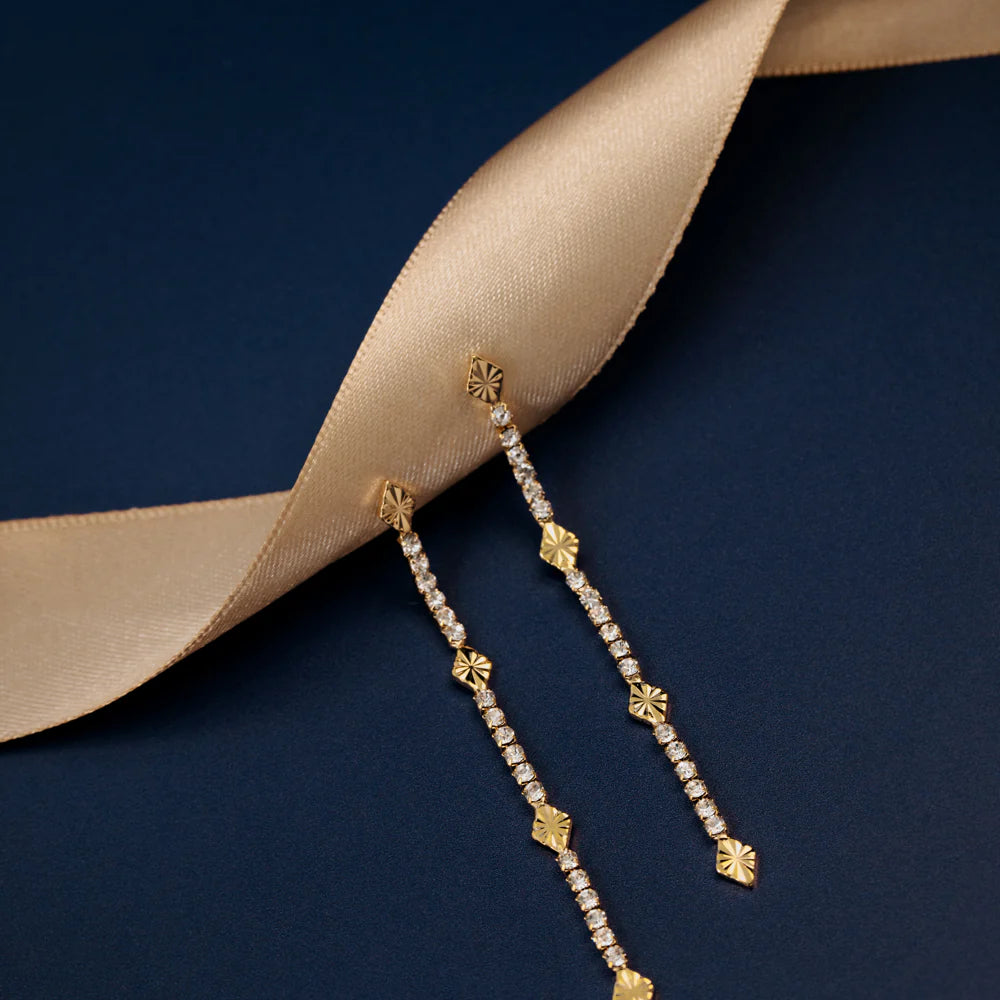 Orelia Cupchain & Etched Drop Earrings