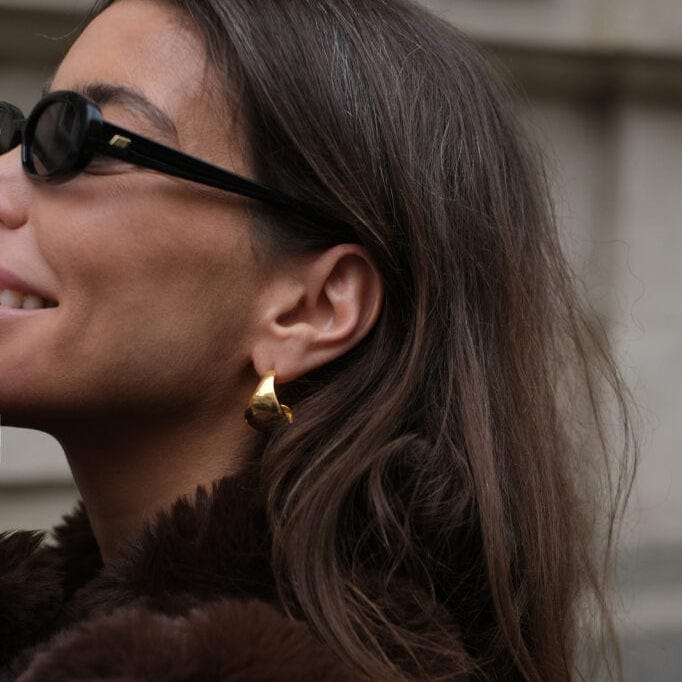 Orelia Statement Taper Metal Hoop Earrings