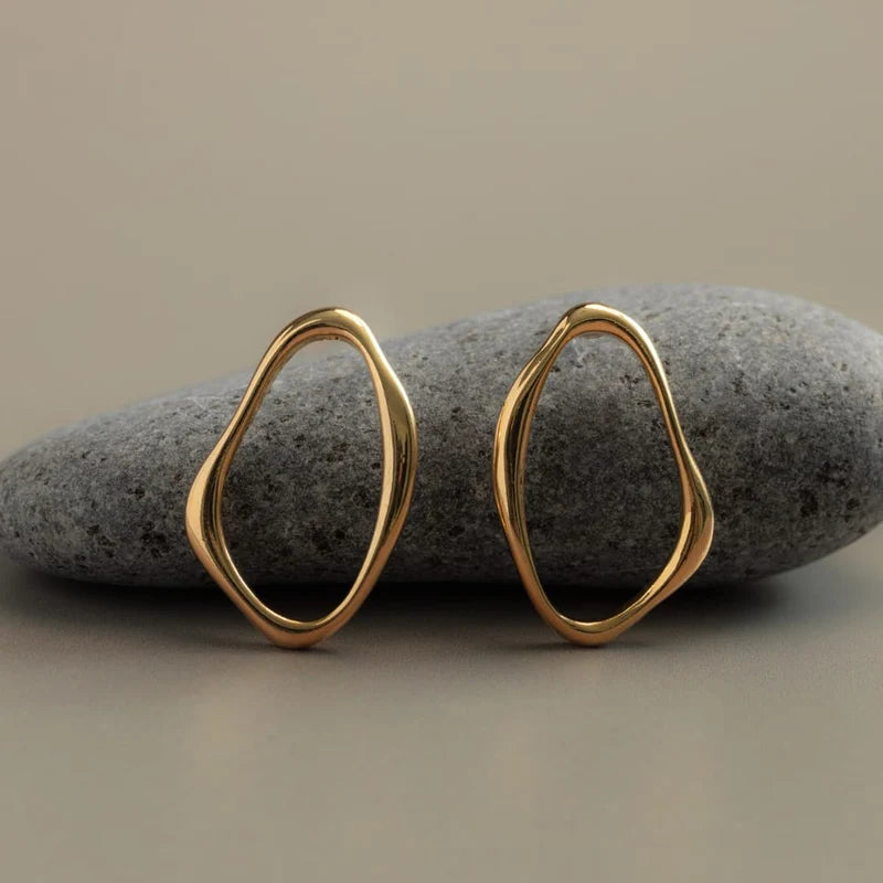 Orelia Open Oval Stud Earrings