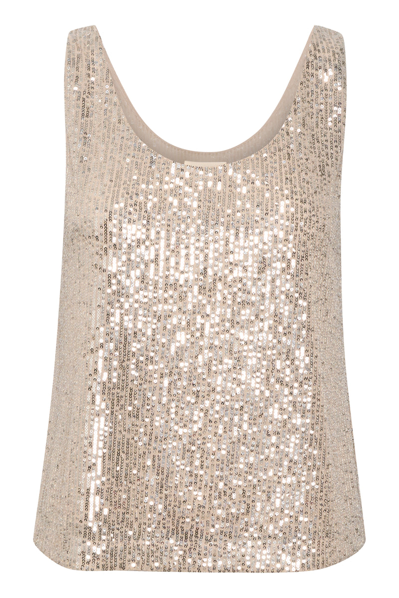 Part Two Tamana Silver Sequin Top