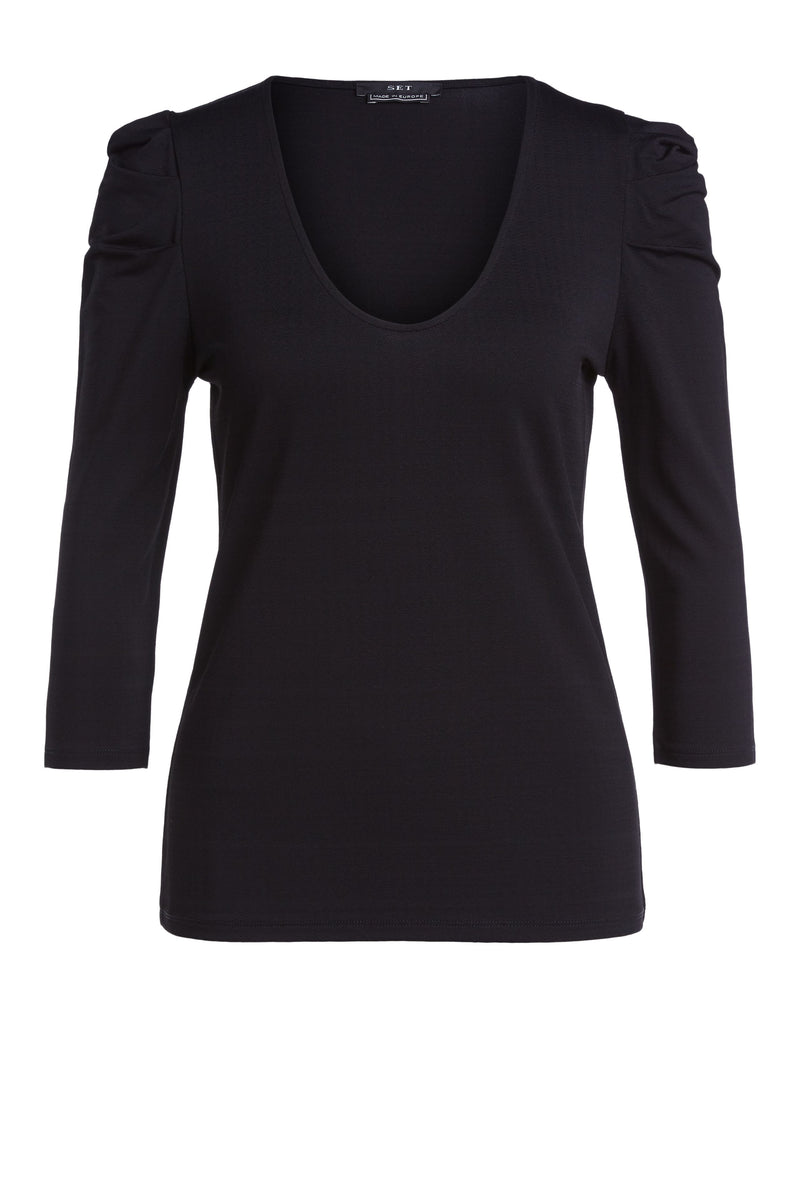 Set Ruched Shoulder Top