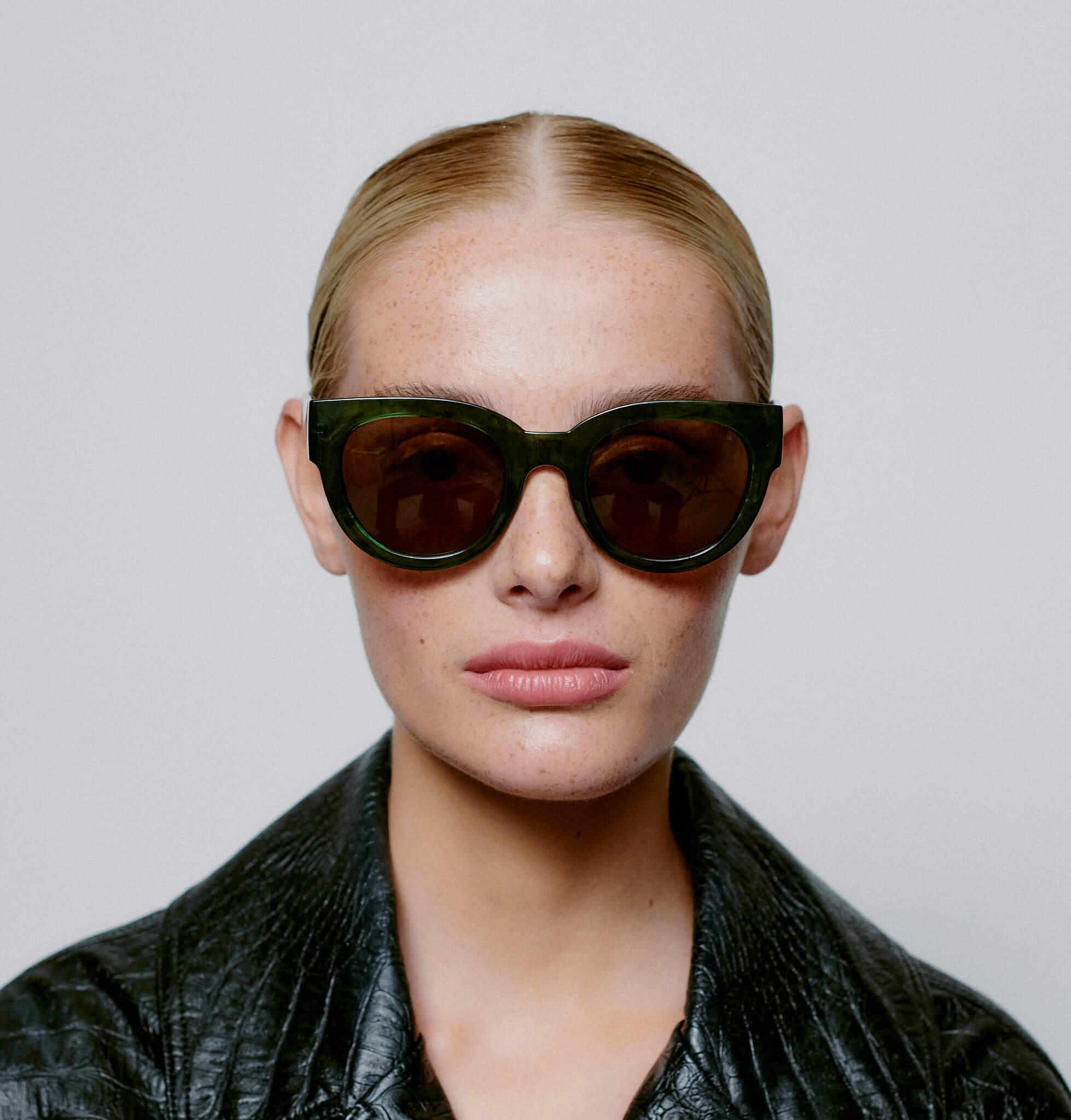 A.Kjaerbede Lilly Green Marble Sunglasses