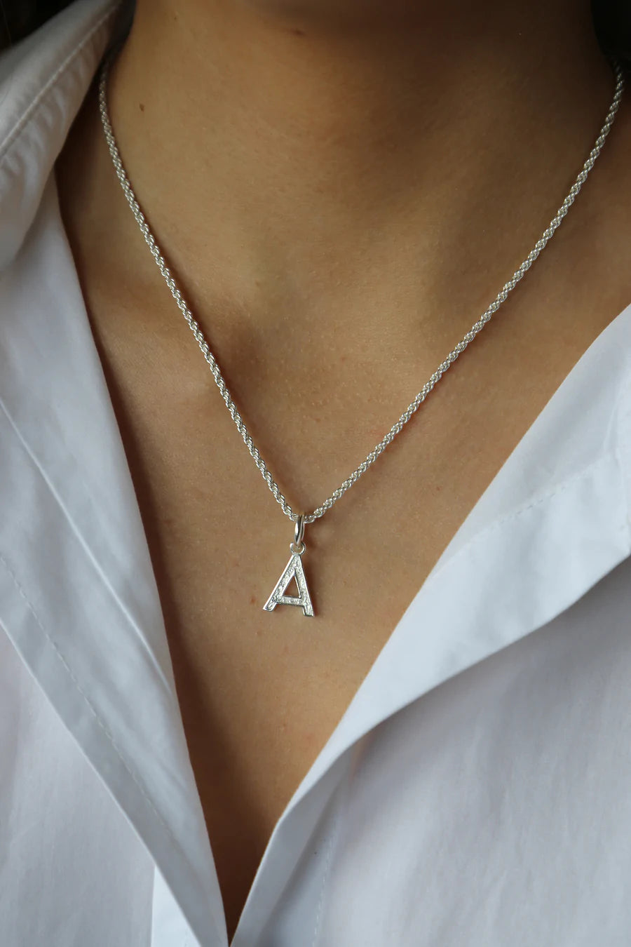 Tutti & Co Silver Initial Necklace