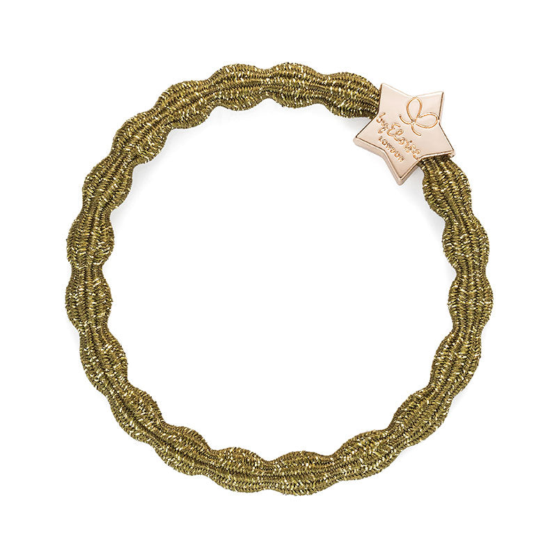 By Eloise Metallic Gold Star Olive Green Hair Band