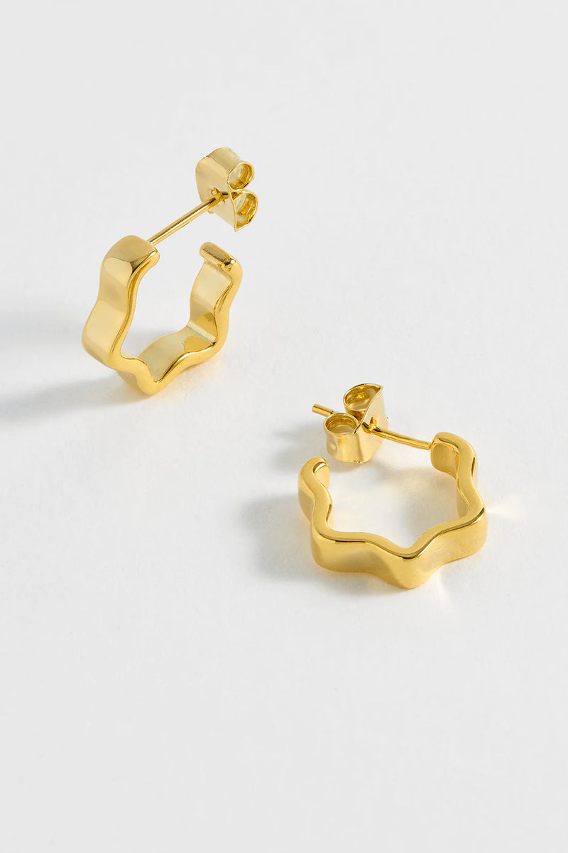 Estella Bartlett Flat Wave Gold Hoop Earrings