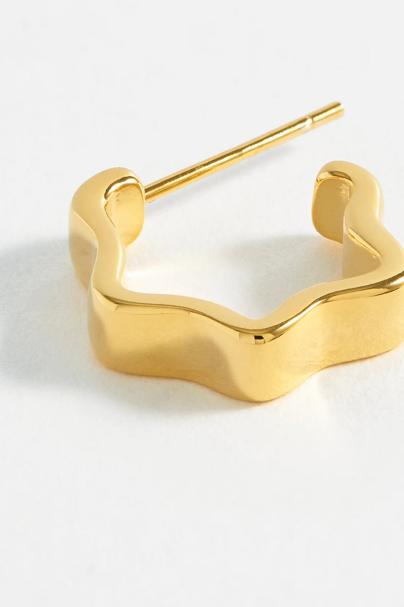 Estella Bartlett Flat Wave Gold Hoop Earrings